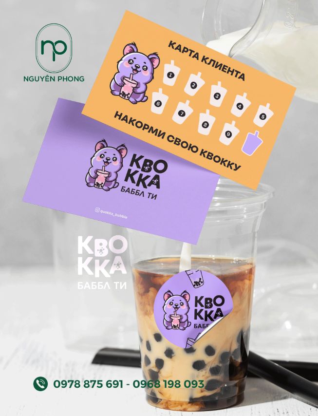 Mẫu phiếu tích điểm trà sữa đẹp